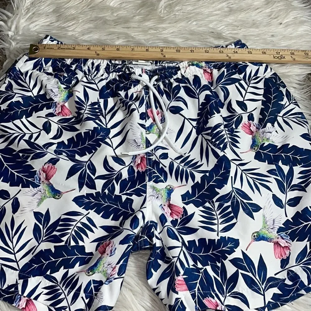 Trunk surf and swim Co mens swim trunk size L drawstring tropical‎